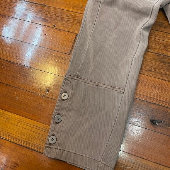 By Anthropologie Tencel Ribbed Button Cuff Straight Leg Utility Pants Sz 29 - Picture 2 of 10